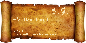 Völker Fanni névjegykártya