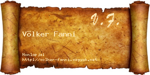 Völker Fanni névjegykártya